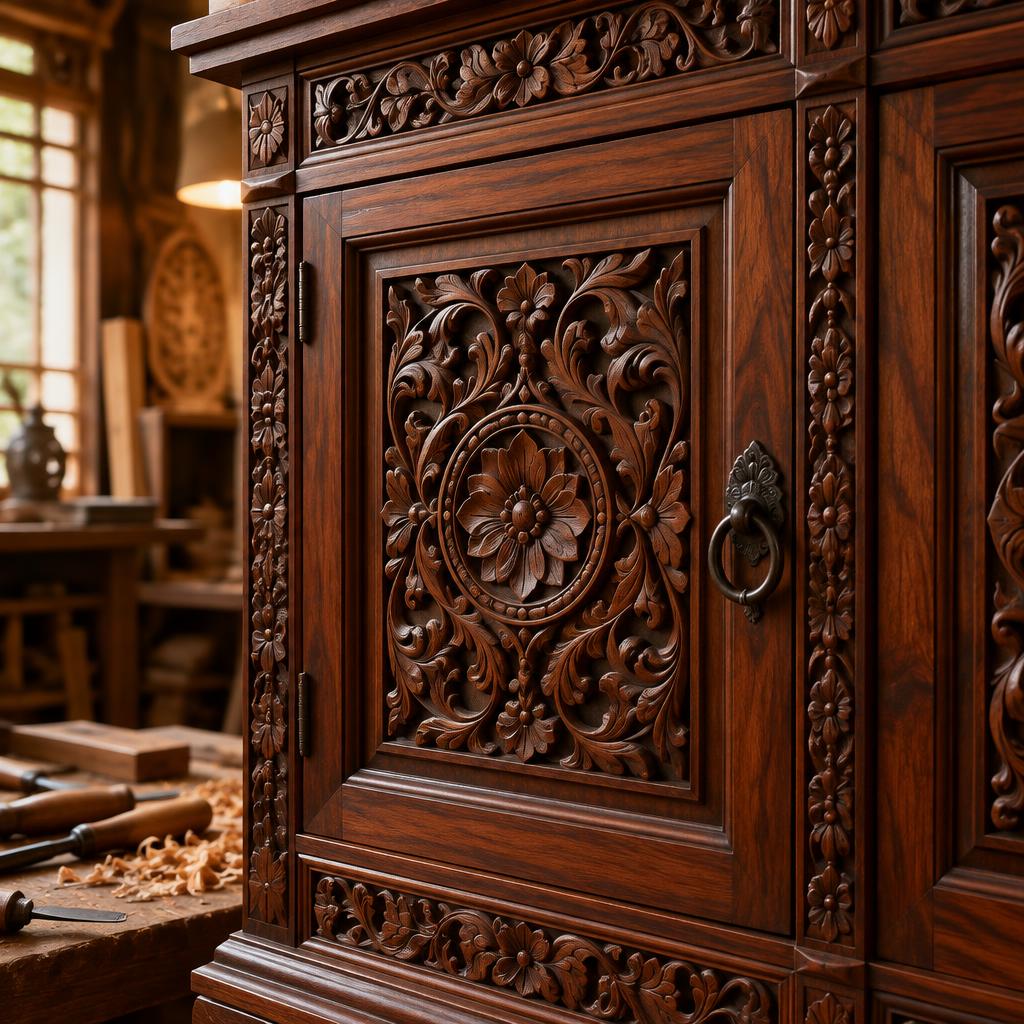 Carved Cabinet & Doors